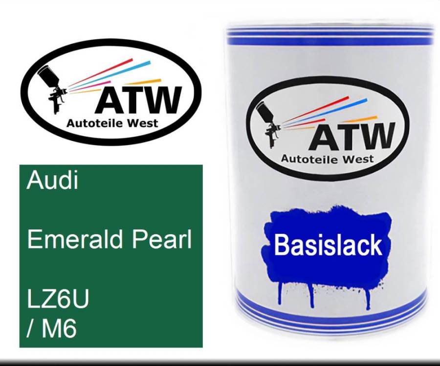 Audi, Emerald Pearl, LZ6U / M6: 500ml Lackdose, von ATW Autoteile West.